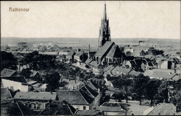 Ak Rathenow in Havelland, stadsgezicht, kerk, architectuur
