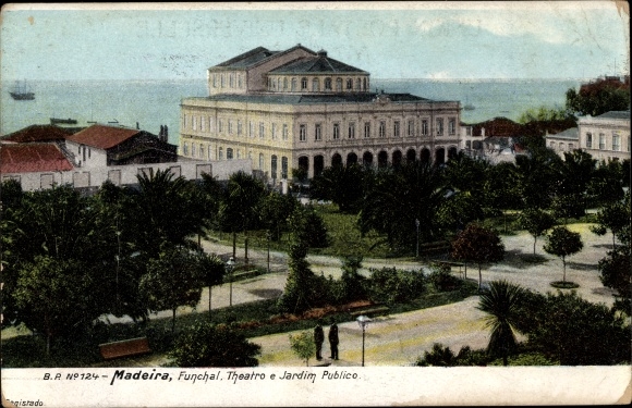 Postcard Insel Madeira Portugal, Theater and Public Garden