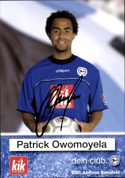 Autogrammkarte Fußballer Patrick Owomoyela, DSC Arminia Bielefeld, Autogramm