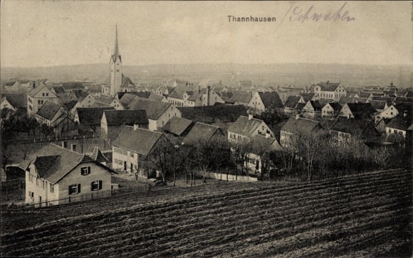 Postcard Thannhausen in Schwaben, general view