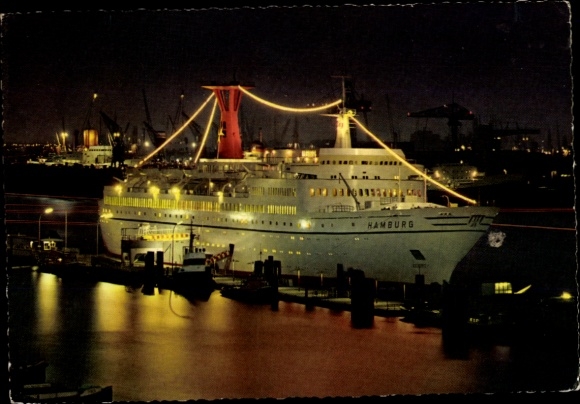Ak Schiff TS Hamburg, Überseebrücke, Hafen