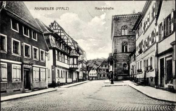 PC Annweiler am Trifels in the Southern Wine Route district, view of the main street, plot by J. Meyer