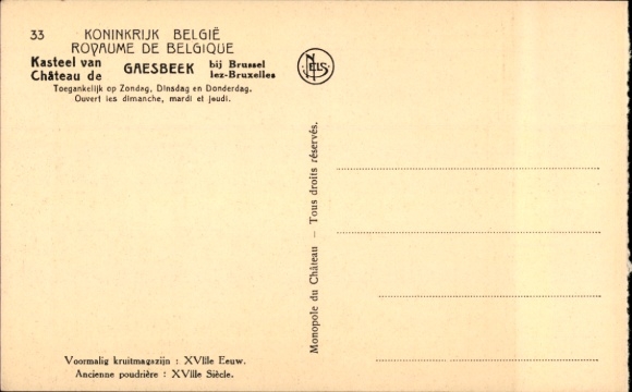 KP Lennik Brabancja Flamandzka, stara prochownia, dom murowany, zamek
