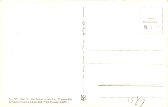 Postcard Hagnau am Bodensee, aerial photograph