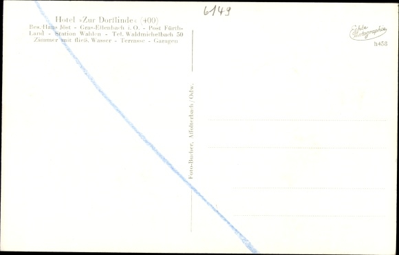 Postcard Grasellenbach im Odenwald, Hotel Zur Dorflinde, owner Hans Jöst
