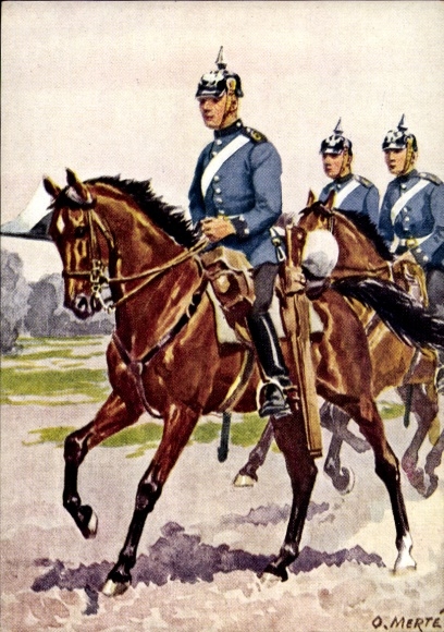 Artist Postcard Merté, Oskar, Magdeburg Dragoon Regiment No. 6