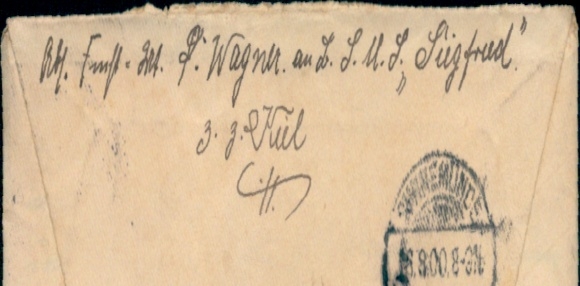 List marynarki pocztowej SMS Siegfried, Kiel