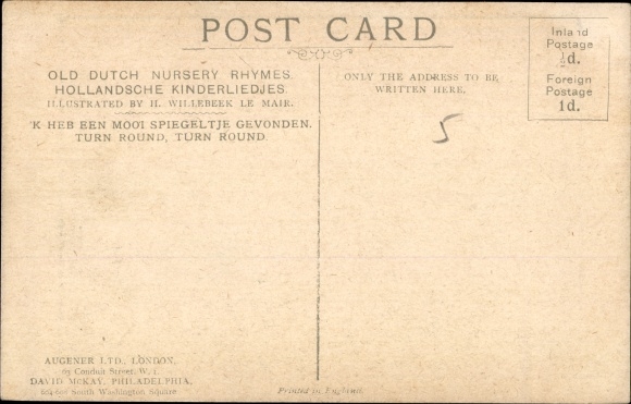 Artysta KP Willebeek Le Mair, H., Old Dutch Nursery Rhymes