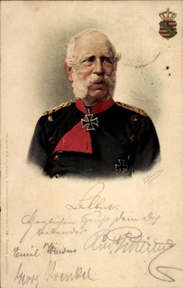Kunstenaar litho Donadini, Antonio Ermenegildo, koning Albert van Saksen, portret
