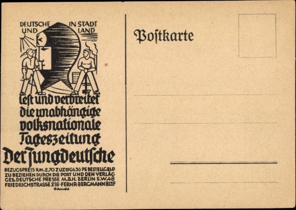 Künstler Ak Jungdeutscher Orden, Weimarer Republik, Tageszeitung der Jungdeutsche