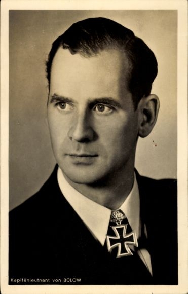 Odznaczony Krzyżem Rycerskim Ak, komandor porucznik Otto von Bülow, portret