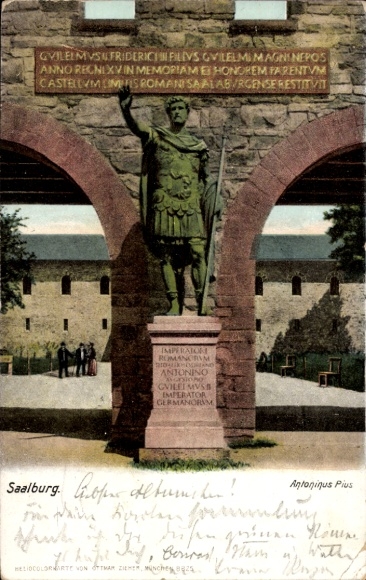 Postcard Bad Homburg vor der Höhe Hesse, Roman fort Saalburg, portal, Antoninus Pius