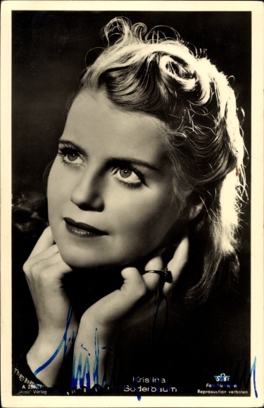 Postcard actress Kristina Söderbaum, portrait, Ross Verlag A 2598 2, autograph