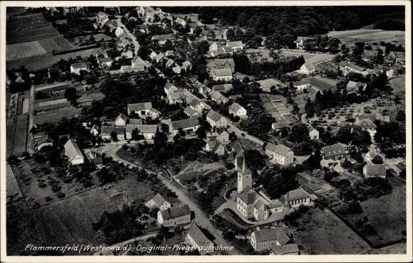 Ak Flammersfeld in het Westerwald, luchtfoto