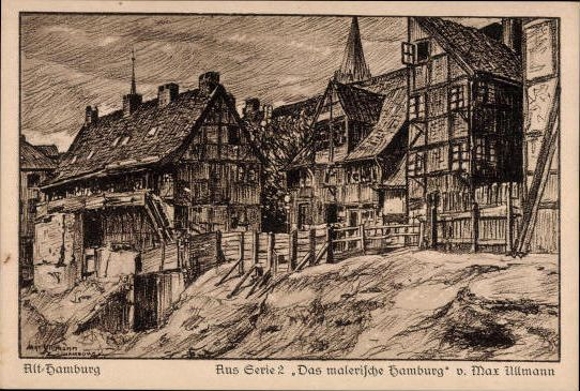 6 Ak im Umschlag, Das malerische Hamburg, Serie II, Max Ullmann
