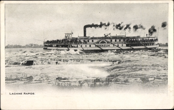 PC Montreal Québec Canada, Lachine Rapids, Steamer Sovereign, Saint Lawrence River