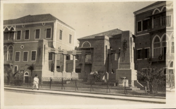 Foto Ak Beirut Beirut Libanon, Straße, Häuser, Passant