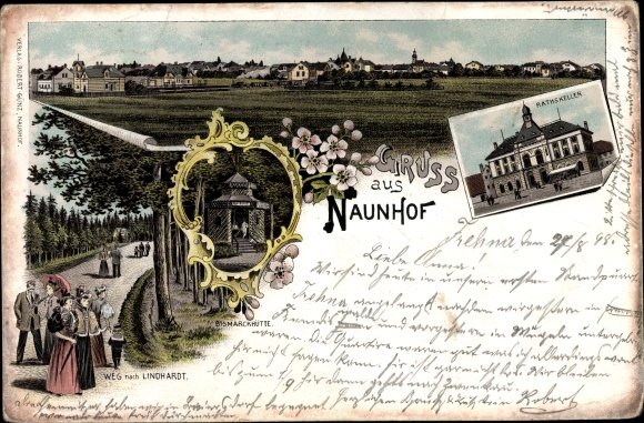 Chromo-Litho Naunhof near Leipzig, Ratskeller, way to Lindhardt