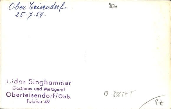 Photo Postcard Oberteisendorf Teisendorf in Upper Bavaria, inn and butcher Singhammer, exterior view