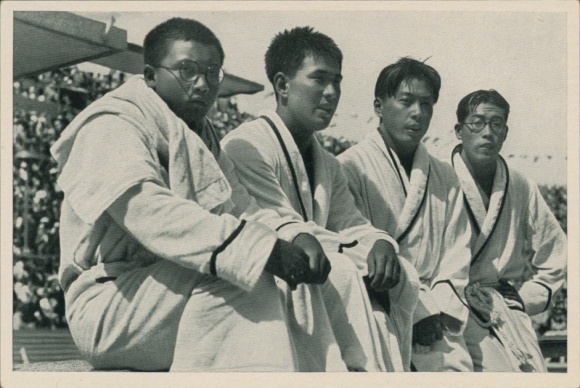 Collector's card Olympics 1936, Japanese swimming relay team Sugiura, Arai, Yusa, Taguchi