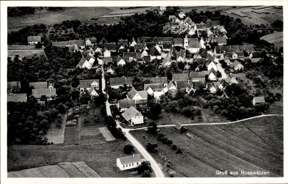 Ak Roßwälden Ebersbach an der Fils, Fliegeraufnahme