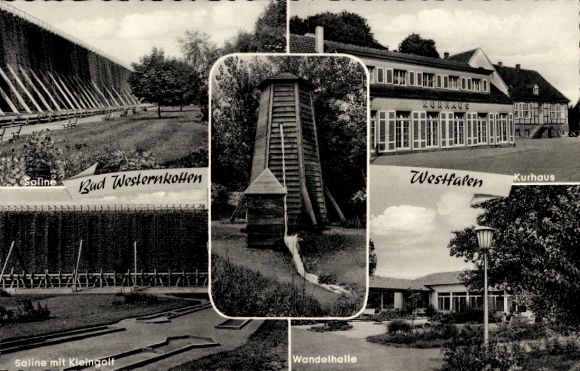 Postcard Westernkotten Erwitte in Westphalia, spa house, saltworks, small golf, foyer