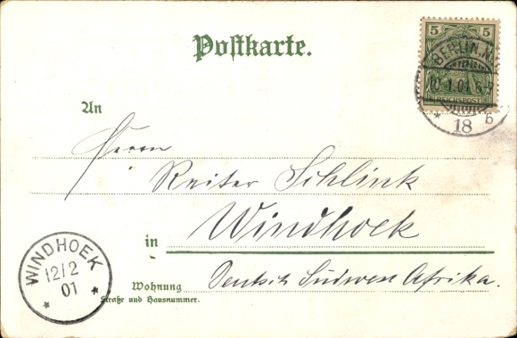 Coat of arms Chromo-Litho German greeting and handshake, 200 years of the Prussian Royal House 1901