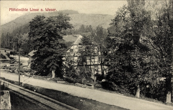 Postcard Linse Bodenwerder on the Weser, Mittelmühle