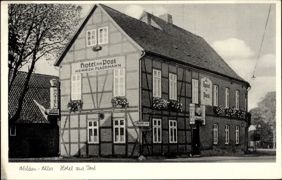 Postcard Ahlden an der Aller, Hotel zur Post
