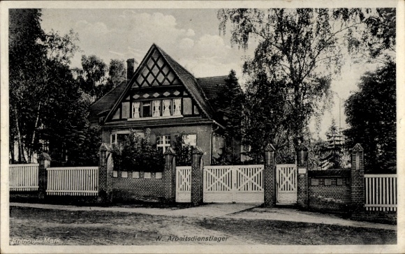 Postcard Rhinow Havelland, RAD camp for female youth, Reich labor service camp