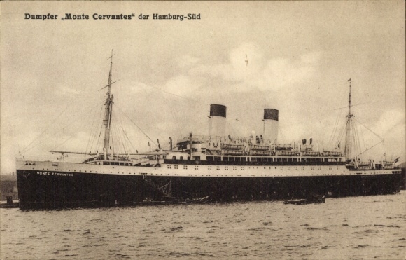 Ak HSDG-stoomboot MS Monte Cervantes