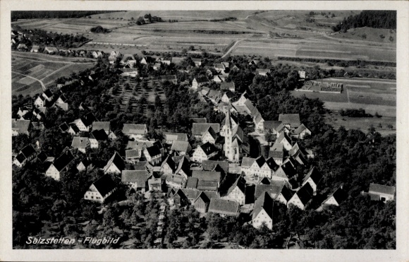 Postcard Salzstetten Waldachtal in the Black Forest, aerial photograph