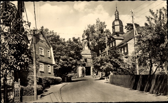 Ak Meuselbach Schwarzmühle Schwarzatal in Thüringen, Karl Marx Street