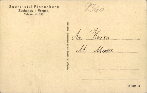 Postcard Zschopau in the Ore Mountains of Saxony, Sporthotel Finkenburg in the Tischautal