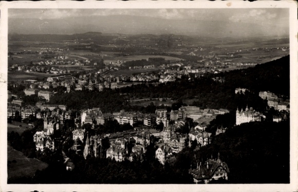 Postcard Karlsbad in Baden, landscape shot of building, western view