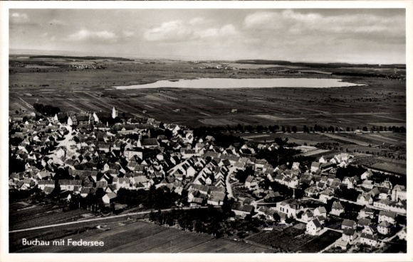 Postcard Bad Buchau am Federsee Oberschwaben, aerial photograph