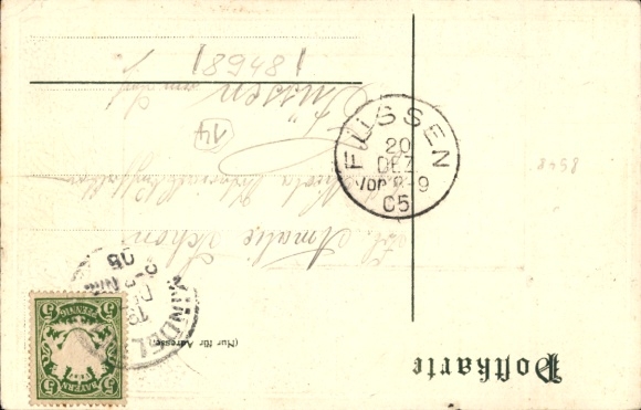 Embossed passepartout coat of arms Postcard Mindelheim in Unterallgäu, general view