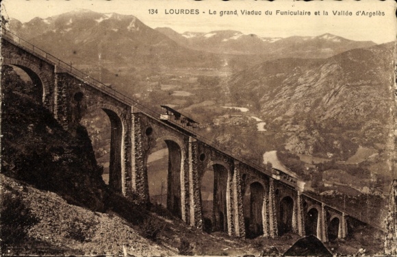 KP Lourdes Hautes Pyrénées, wiadukt kolejki linowo-terenowej, Vallée d'Argeles