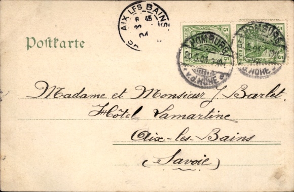 Postcard Bad Homburg vor der Höhe Hessen, RESTAURANT, Kaiser Friedrich Promenade, beautiful parkland...