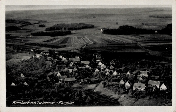 Postcard Rienharz Pfahlbronn Alfdorf in Württemberg, aerial photo