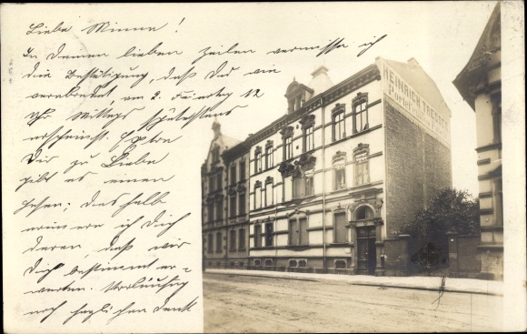 foto Ak Dresden Plauen?, woongebouw, gevelreclame