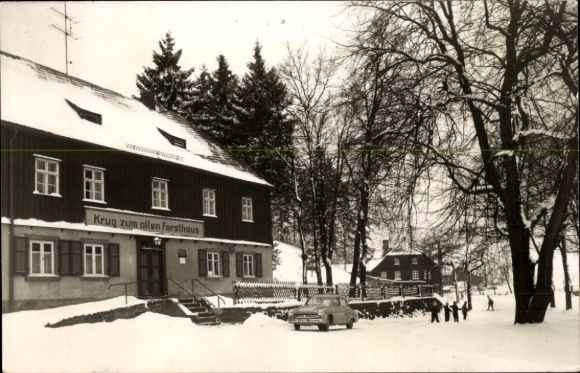 Postcard Tannenbergsthal Muldenhammer in Vogtland, company holiday home Krug zum alten Forsthaus