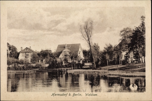 Postcard Berlin Reinickendorf Hermsdorf, Waldsee