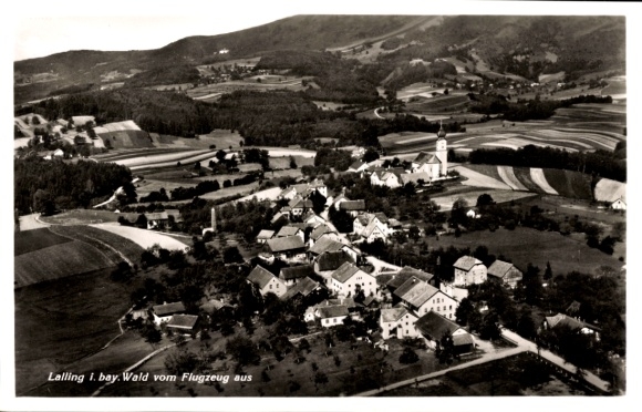 Ak Lalling in het Beierse Woud, stadszicht, luchtfoto