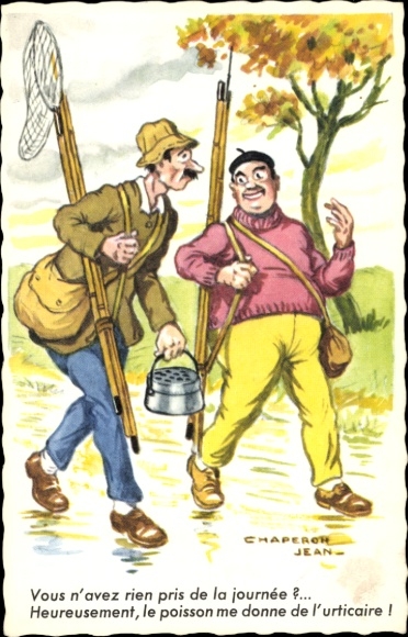 Artist Postcard Chaperon, Jean, anglers caught nothing