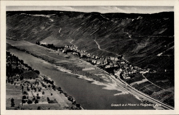 Ak Graach an der Mosel, Fliegeraufnahme