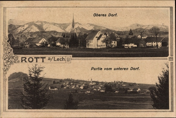 Ak Rott in Opper-Beieren, stadsgezichten