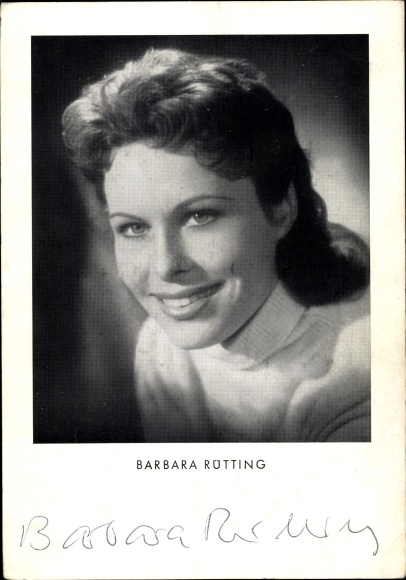 Postcard actress Barbara Rütting, autograph, portrait