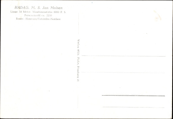 Ak MS Jan Molsen, HADAG