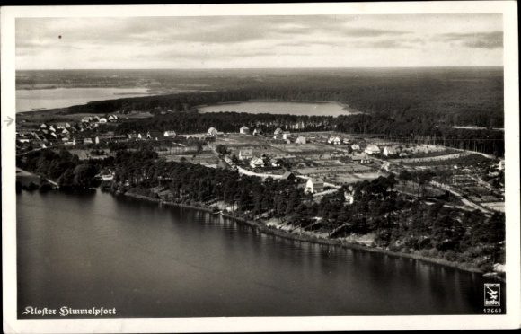 Postcard Himmelpfort Fürstenberg Havel, monastery, panorama, aerial photo